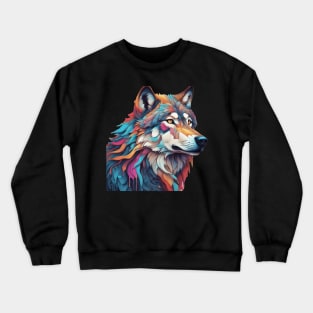 Surrealism art style of a Timber Wolf Crewneck Sweatshirt